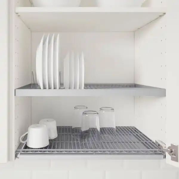 Bild 2 von METOD Wandschrank mit Abtropfgestell, weiß/Voxtorp Hochglanz/weiß, 60x60 cm