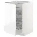 Bild 1 von METOD Unterschrank mit Drahtkörben, weiß/Voxtorp Hochglanz/weiß, 60x60 cm