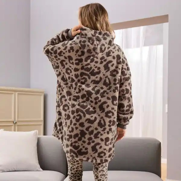 Bild 4 von Damen-Homewear-Plüsch-Sweater im Oversized-Design