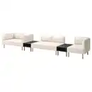 Bild 1 von LILLEHEM 5er-Sitzelement mit Ablage, Vissle/beige Holz