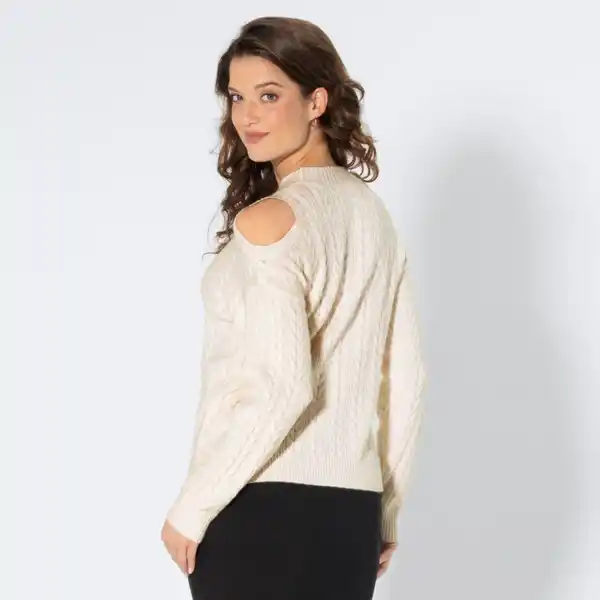 Bild 4 von Damen-Zopfstrickpullover mit Cut-Outs