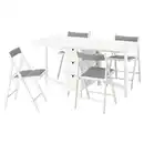 Bild 1 von NORDEN / FRÖSVI Tisch und 4 Stühle, weiß/Knisa hellgrau, 26/89/152 cm