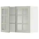 Bild 1 von METOD Wandschrank mit Böden/2 Glastüren, weiß/Stensund hellgrün, 80x60 cm