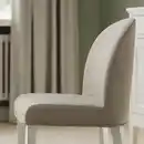 Bild 4 von ROSENTORP / ROSENTORP Tisch und 4 Stühle, weiß/Kilanda hellbeige weiß, 155/215x87 cm