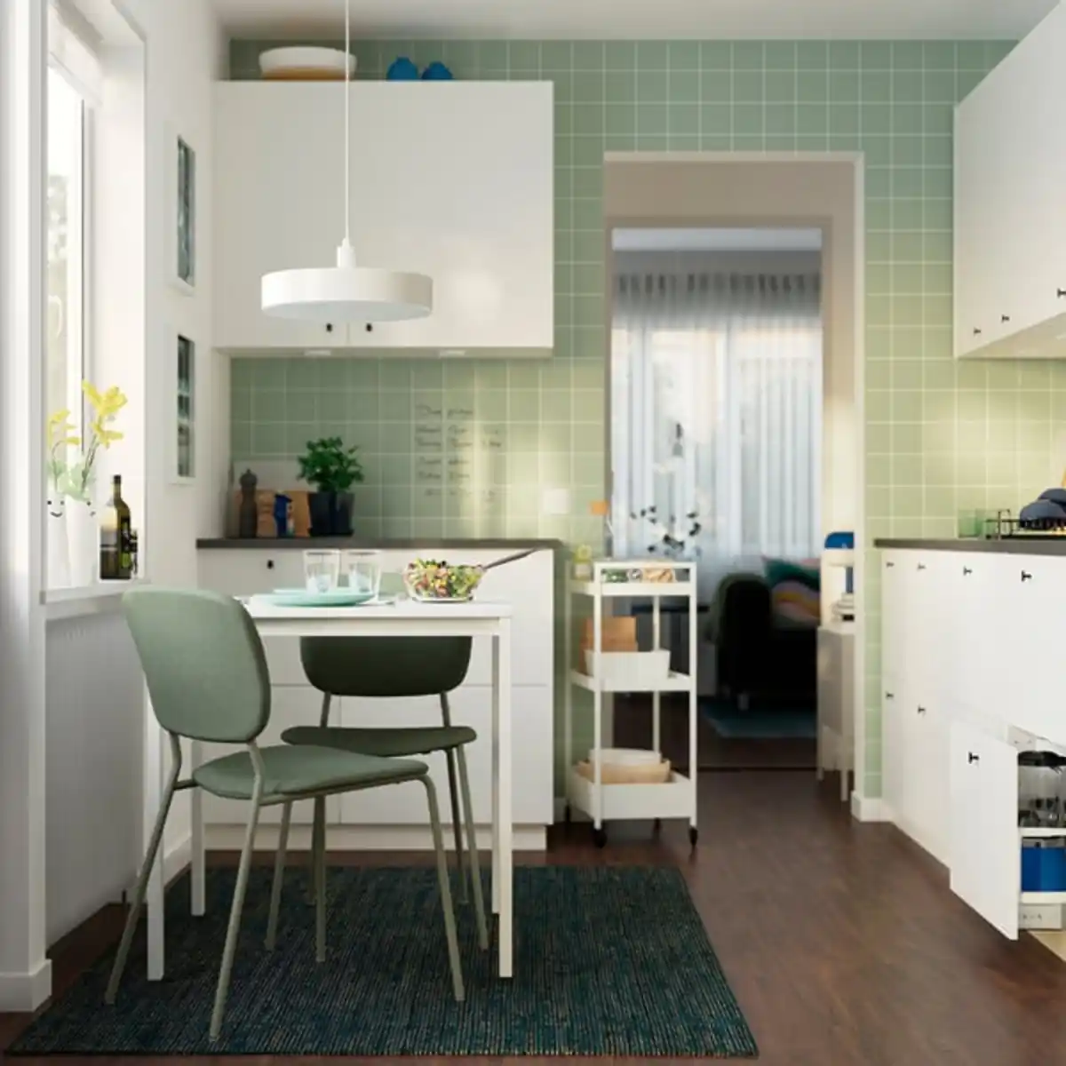 Bild 3 von VIHALS Tisch, weiß/weiß, 74x74 cm