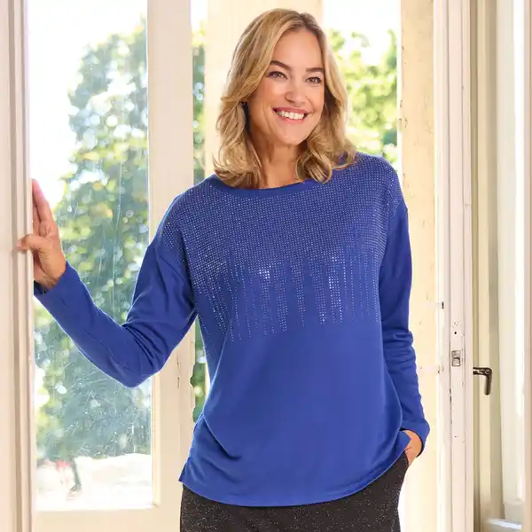 Bild 1 von Damen-Pullover mit Strassstein-Besatz