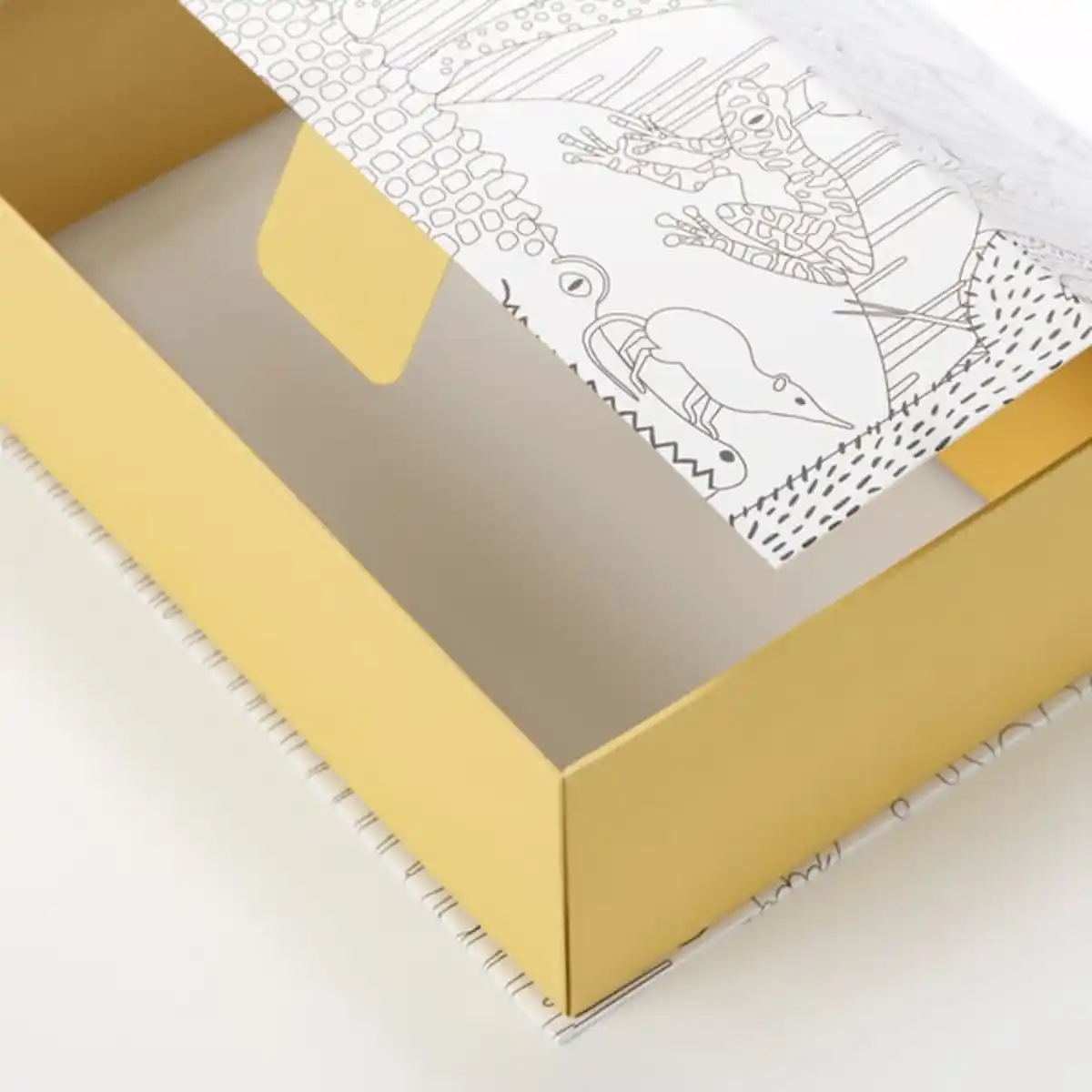 Bild 2 von SANDLÖPARE Karton, gemustert/gelb, 25x17x8.5 cm