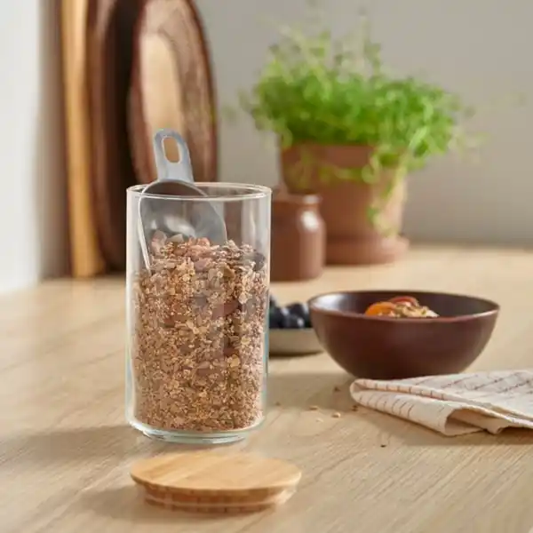 Bild 3 von EKLATANT Dose mit Deckel, Klarglas/Bambus, 1 l