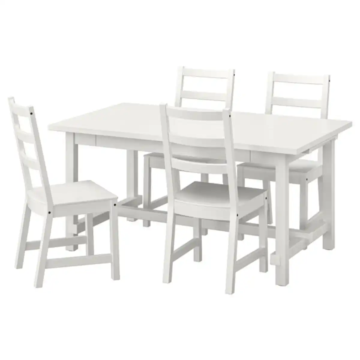 Bild 1 von NORDVIKEN / NORDVIKEN Tisch und 4 Stühle, weiß/weiß, 152/223x95 cm