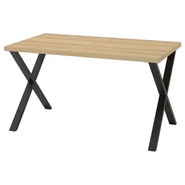 Bild 1 von SKÅLSTA Tisch, Eichenachbildung/X-Form schwarzgrau, 140x80 cm