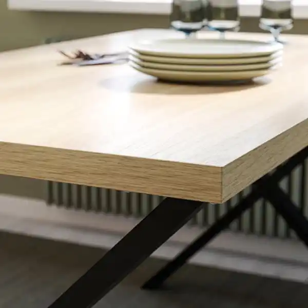 Bild 3 von SKÅLSTA Tisch, Eichenachbildung/X-Form schwarzgrau, 140x80 cm