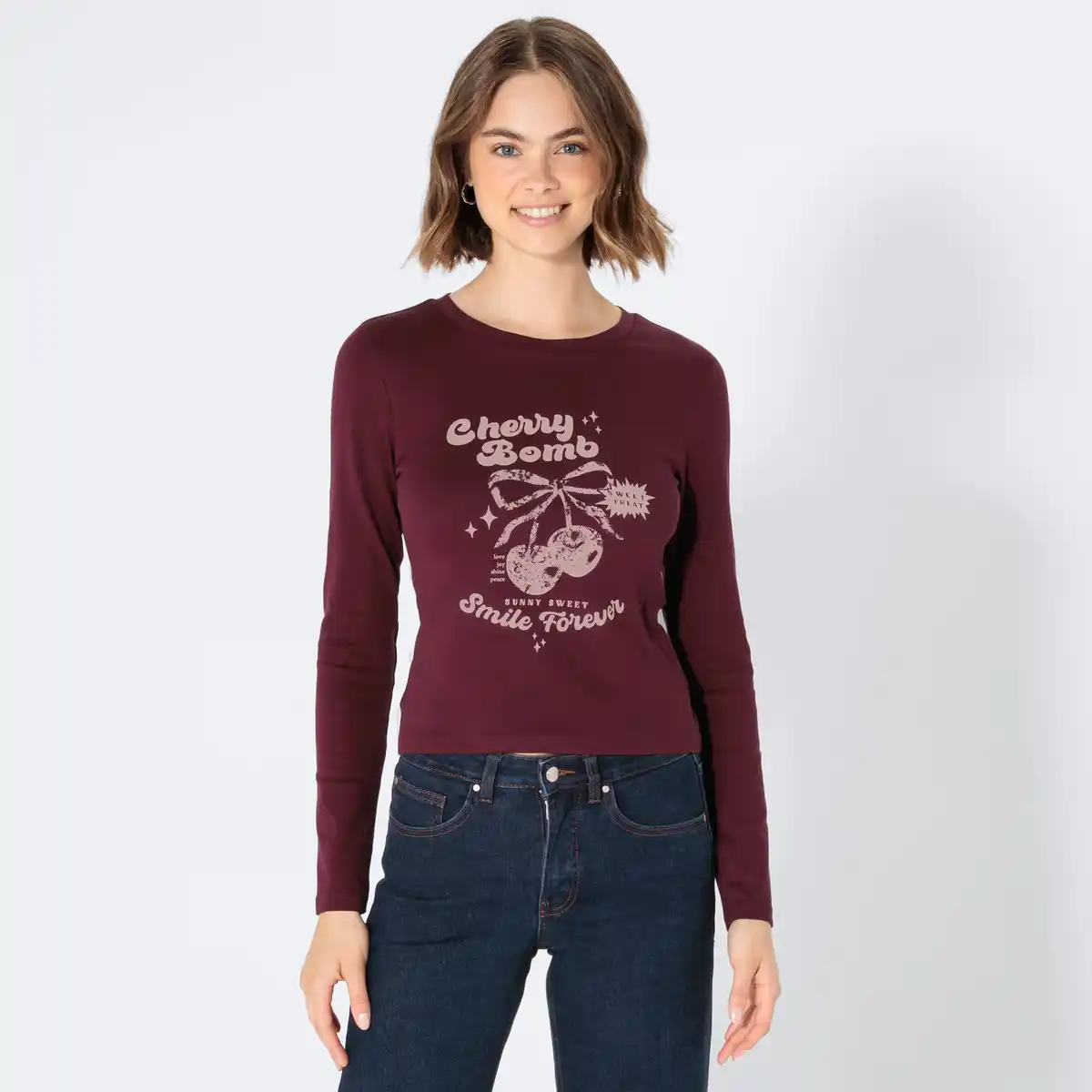 Bild 1 von Damen-Langarmshirt mit Frontaufdruck