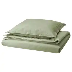 ÄNGSLILJA Bettwäsche-Set, 2-teilig, graugrün, 155x220/80x80 cm