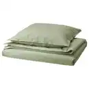 Bild 1 von ÄNGSLILJA Bettwäsche-Set, 2-teilig, graugrün, 155x220/80x80 cm