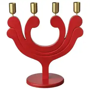 VINTERFINT Kerzenständer, für 4 Kerzen rot, 29 cm