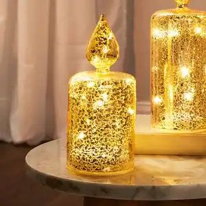 LED-Glaskerze in Gold-Optik