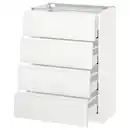 Bild 1 von METOD Unterschr., 4 Fronten/4 Schubladen, weiß/Voxtorp matt weiß, 60x37 cm