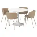 Bild 1 von DOCKSTA / KRYLBO Tisch und 4 Stühle, weiß weiß/Tonerud dunkelbeige, 103 cm