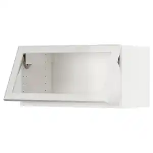 METOD Wandschrank horiz. m Vitrinentür, weiß/Hejsta weißes Klarglas, 80x40 cm
