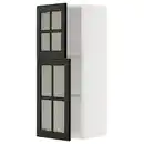 Bild 1 von METOD Wandschrank mit Böden/2 Glastüren, weiß/Bodbyn schwarz, 40x100 cm
