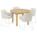 Bild 1 von STOCKHOLM 2025 / TOSSBERG Tisch und 4 Stühle, Eichenfurnier/weiß Gunnared beige, 115 cm