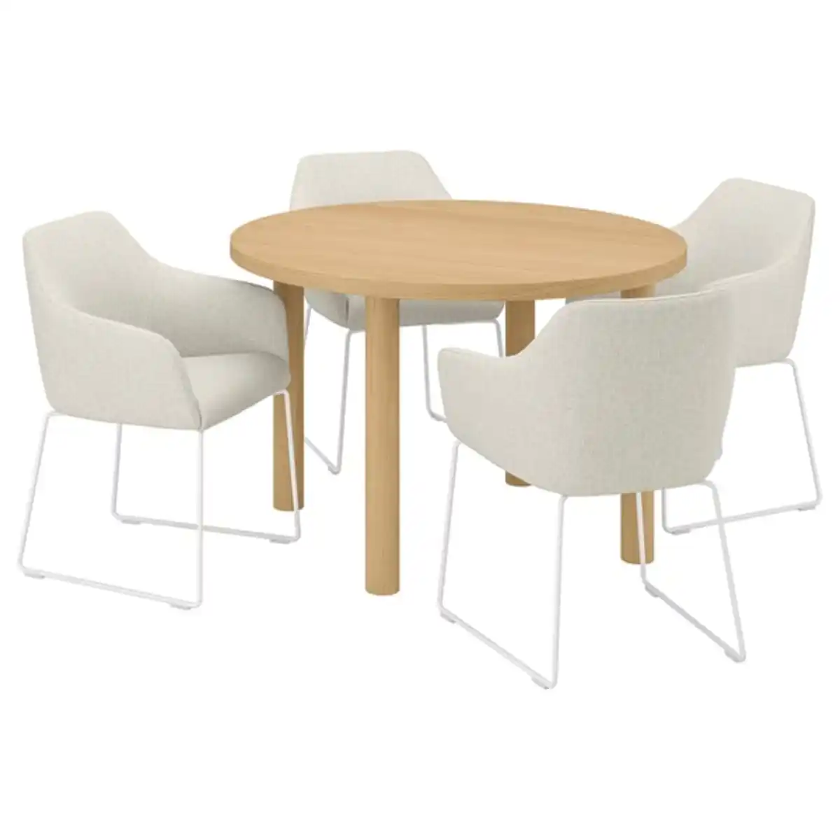 Bild 1 von STOCKHOLM 2025 / TOSSBERG Tisch und 4 Stühle, Eichenfurnier/weiß Gunnared beige, 115 cm