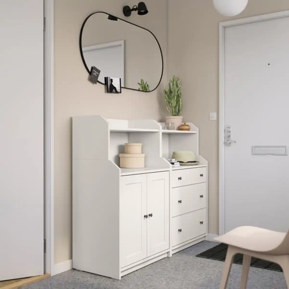 Bild 2 von HAUGA Aufbewahrungskombi, weiß, 139x46x116 cm