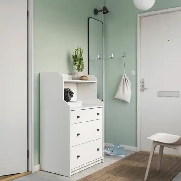 Bild 3 von HAUGA Kommode mit 3 Schubl und Regal, weiß, 70x46x116 cm