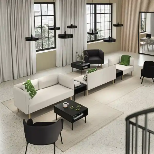 Bild 2 von LILLEHEM 5er-Sitzelement mit Ablage, Vissle/beige Holz