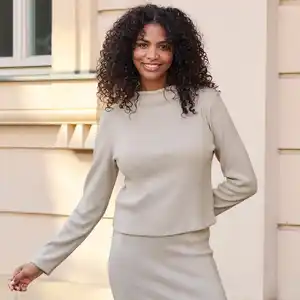 Damen-Langarmshirt mit Stehkragen