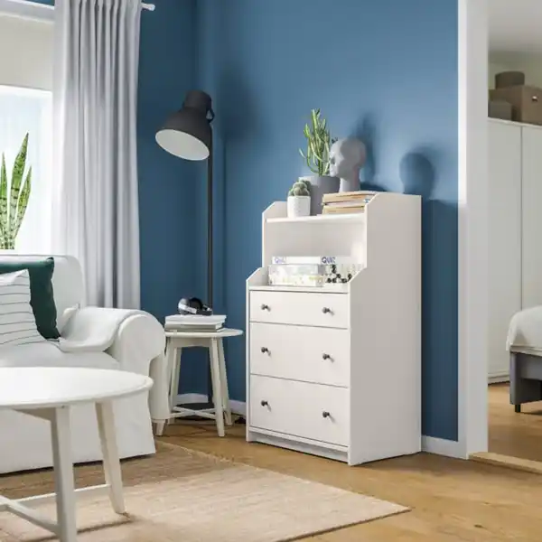 Bild 4 von HAUGA Kommode mit 3 Schubl und Regal, weiß, 70x46x116 cm