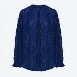 Damen-Blusenjacke mit Rundhalsausschnitt