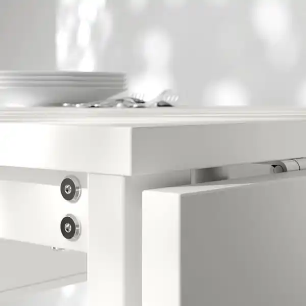 Bild 3 von VIHALS / VIHALS Tisch und 4 Stühle, Klapptisch weiß/weiß Tibbleby beige/grau, 39/95/151x90 cm