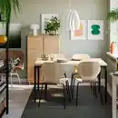 Bild 2 von SKÅLSTA Tisch, Eichenachbildung/gerade schwarzgrau, 140x80 cm