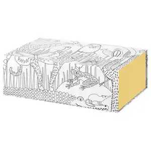 SANDLÖPARE Karton, gemustert/gelb, 25x17x8.5 cm