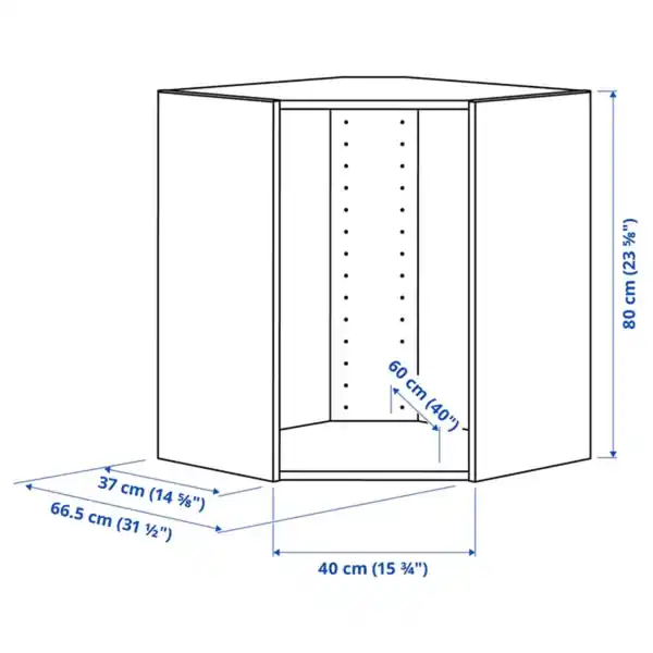 Bild 2 von METOD Korpus Wandeckschrank, weiß, 68x37x80 cm