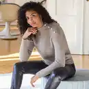 Bild 1 von Damen-Pullover mit Knopfleiste an der Schulter