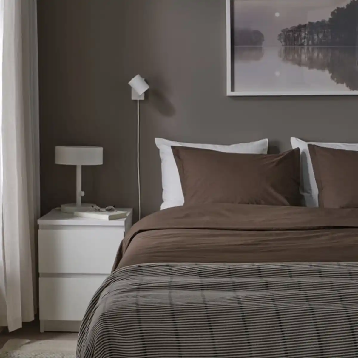 Bild 3 von HAMPFLOCKEL Bettwäsche-Set, 2-teilig, braun, 155x220/80x80 cm