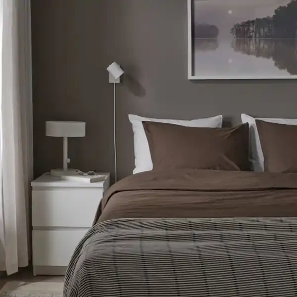 Bild 3 von HAMPFLOCKEL Bettwäsche-Set, 2-teilig, braun, 155x220/80x80 cm