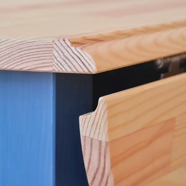 Bild 3 von OMMJÄNGE Klapptisch, Kiefer/lasiert blau, 134x82 cm