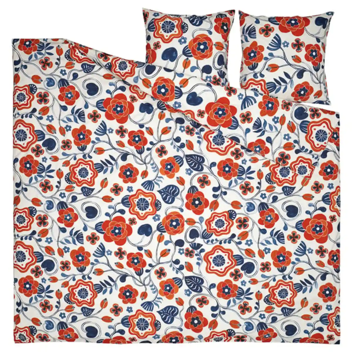 Bild 4 von KANONVISKA Bettwäsche-Set, 3-teilig, weiß bunt/Blumenmuster, 240x220/80x80 cm