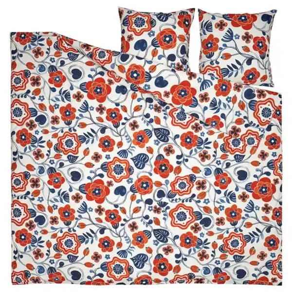 Bild 4 von KANONVISKA Bettwäsche-Set, 3-teilig, weiß bunt/Blumenmuster, 240x220/80x80 cm