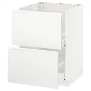 METOD / MAXIMERA Unterschr. f Spüle/2 Fronten/2Sch., weiß/Voxtorp matt weiß, 60x60 cm