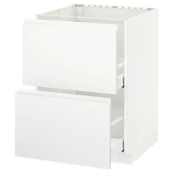 Bild 1 von METOD / MAXIMERA Unterschr. f Spüle/2 Fronten/2Sch., weiß/Voxtorp matt weiß, 60x60 cm