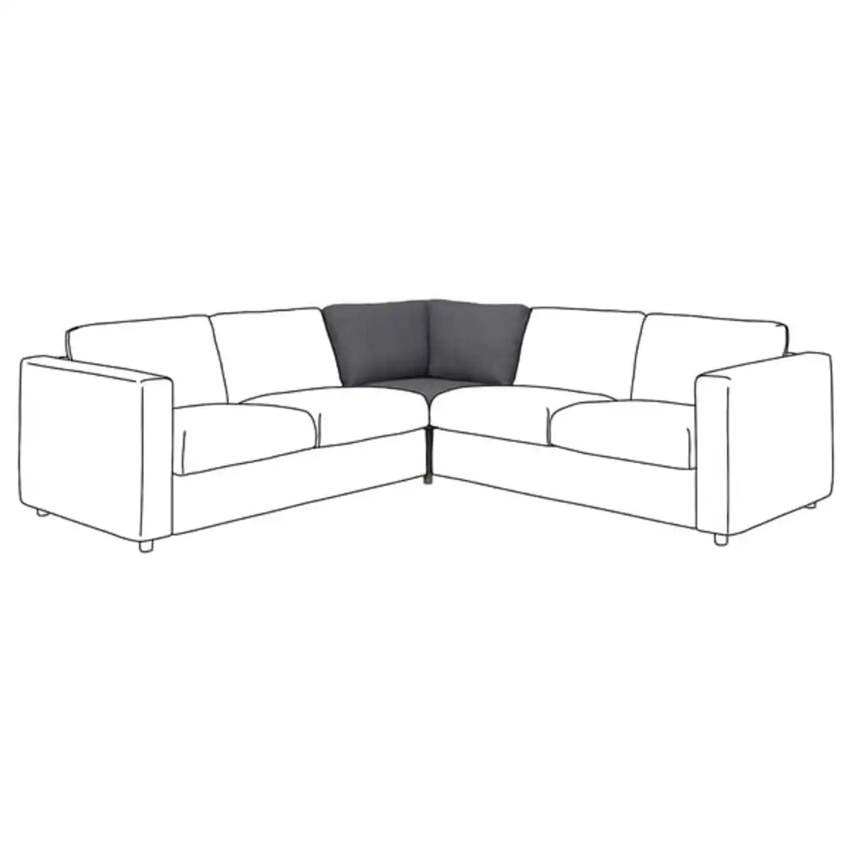 Bild 1 von VIMLE Eckelement, Gunnared mittelgrau