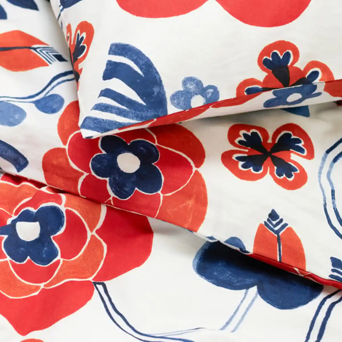 Bild 2 von KANONVISKA Bettwäsche-Set, 2-teilig, weiß bunt/Blumenmuster, 155x220/80x80 cm