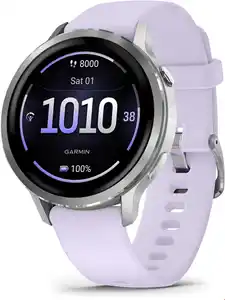 Venu 4 (41mm) Sportuhr mit Silikon-Armband (18mm) grau/silber/lavendelblau
