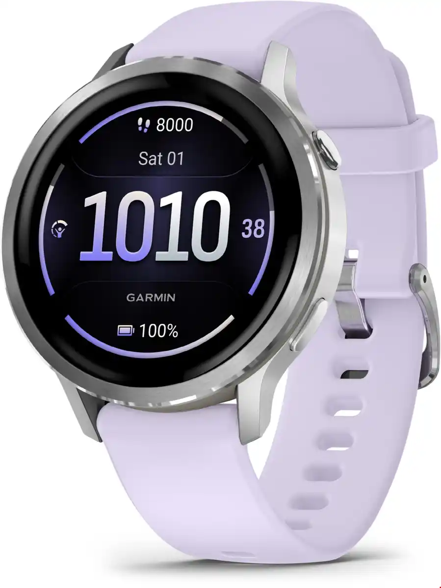 Bild 1 von Venu 4 (41mm) Sportuhr mit Silikon-Armband (18mm) grau/silber/lavendelblau