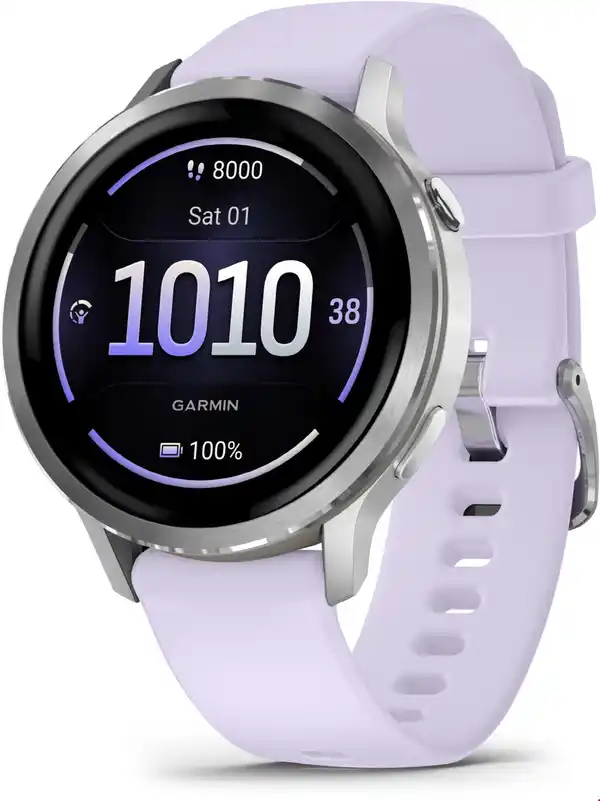 Bild 1 von Venu 4 (41mm) Sportuhr mit Silikon-Armband (18mm) grau/silber/lavendelblau