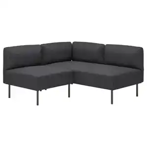 LILLEHEM Modulecksofa 2-sitzig, Gunnared dunkelgrau/Metall